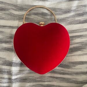 Elegant Red Heart-Shaped Women's Bag